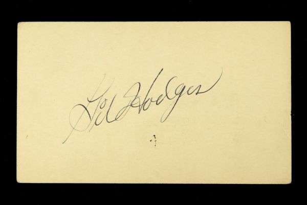 1951 Gil Hodges Brooklyn Dodgers Signed 3" x 5.5" Postcard