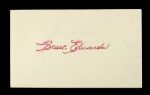 1950s Bruce Edwards Brooklyn Dodgers Signed 3" x 5" Index Card (JSA)