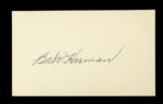 1950s Babe Herman Brooklyn Dodgers Signed 3" x 5" Index Card (JSA)
