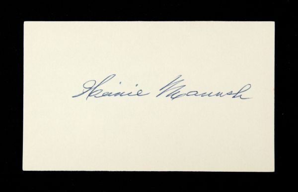 1950s Heinie Manush Brooklyn Dodgers Signed 3" x 5" Index Card (JSA)