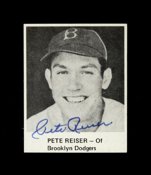 1976-81 Pete Reiser Brooklyn Dodgers Signed Play Ball Reprint Trading Card (JSA)