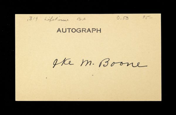 1950s Ike Boone Brooklyn Dodgers Signed 3" x 5" Index Card (JSA)