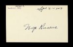 1929 Nap Rucker Brooklyn Dodgers Signed 3" x 5" Index Card (JSA)
