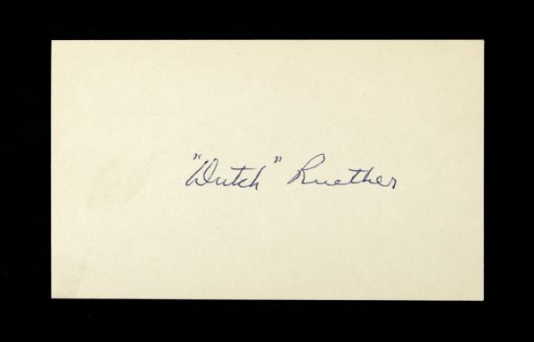 1950s Dutch Ruether Brooklyn Robins Signed 3" x 5" Index Card (JSA)