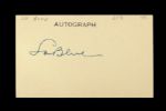 1950s Lu Blue Brooklyn Dodgers Signed 3" x 5" Index Card (JSA)