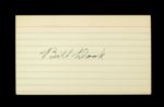 1940s Bill Doak Brooklyn Robins Signed 3" x 5" Index Card (JSA)