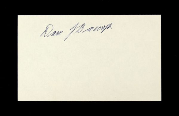 1950s Dave Bancroft Brooklyn Robins Signed 3" x 5" Index Card (JSA)
