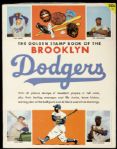 1955 Brooklyn Dodgers Golden Stamp Book w/ 32 Unused Stamps Including Jackie Robinson, Roy Campanella, Sandy Koufax & More