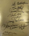 1980's Everlast Signed Oversized Hall of Fame Golden Boxing Gloves w/ 10 Signatures Including Marvelous Marvin Hagler, Carmen Basilio, Kid Gavilan & More (JSA)