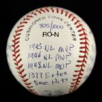 2001 Stan Musial St. Louis Cardinals Single Signed ONL Coleman StatBall (Reggie Jackson COA) 805/1000