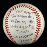 2001 Stan Musial St. Louis Cardinals Single Signed ONL Coleman StatBall (Reggie Jackson COA) 805/1000