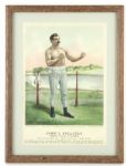 1883 John Sullivan First Gloved Heabvyweight Champion 9.5" x 13" Framed Page