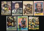 1989-96 Green Bay Packers Signed Football Card Collection - Lot of 7 w/ Bart Starr, Ray Nitschke, Sterling Sharpe & Chris Jacke (JSA)