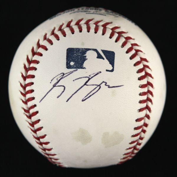 2007-12 Ryan Braun Milwaukee Brewers Single Signed OML Selig Baseball (JSA)