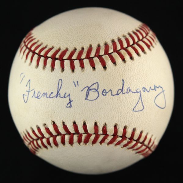 1989-93 Frenchy Bordagaray Brooklyn Dodgers Single Signed ONL White Baseball (JSA)