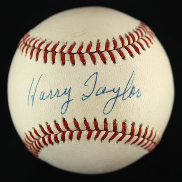 1989-93 Harry Taylor Brooklyn Dodgers Single Signed ONL White Baseball (JSA)