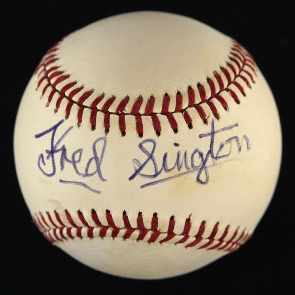 1989-93 Fred Sington Brooklyn Dodgers Single Signed ONL White Baseball (JSA)