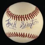 1989-93 Fred Sington Brooklyn Dodgers Single Signed ONL White Baseball (JSA)