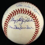 1989-93 Brooklyn Dodgers Multi-Signed ONL White Baseball w/ 10 Signatures Including Pee Wee Reese, Duke Snider, Don Newcombe & More (JSA)