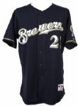 2004 Trent Durrington Milwaukee Brewers Signed Game Worn Alternate Jersey (MEARS LOA/JSA)