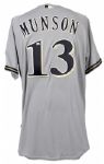 2008 Eric Munson Milwaukee Brewers Spring Training Road Jersey (MEARS LOA/MLB Hologram)