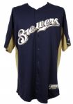 2011 Wil Nieves Milwaukee Brewers Batting Practice Jersey (MEARS LOA/MLB Hologram)