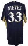 2011 Wil Nieves Milwaukee Brewers Batting Practice Jersey (MEARS LOA/MLB Hologram)