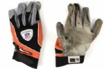 2009 Tank Johnson Cincinnati Bengals Game Worn Lineman Gloves (MEARS LOA/Team LOA)