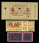 1930-44 Boxing Ticket Collection - Lot of 17 w/ Primo Carnera, Kid Chocolate, Tiger Fox & More