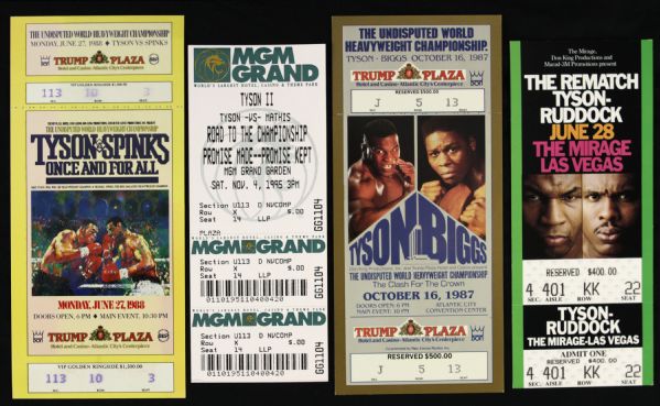 1987-2000 Mike Tyson Heavyweight Champion Ticket Collection - Lot of 10
