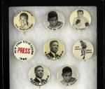 1940s-60s Boxing 1.75" Pinback Button Collection - Lot of 8 w/ Sugar Ray Robinson, Joe Louis & More