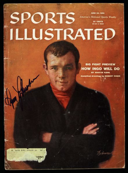 1959 Ingemar Johansson Heavyweight Champion Signed Sports Illustrated (JSA)