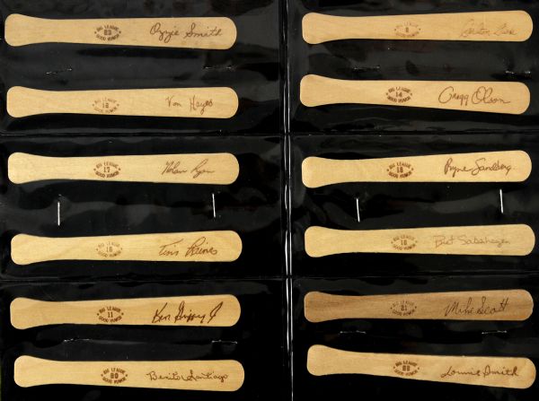 1990 Good Humor Big League Facsimile Signed Popsicle Stick Full Set - Lot of 26 w/ Ken Griffey Jr., Nolan Ryan, Robin Yount & More