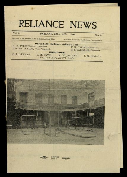 1902 Reliance Athletic Club Fight Program