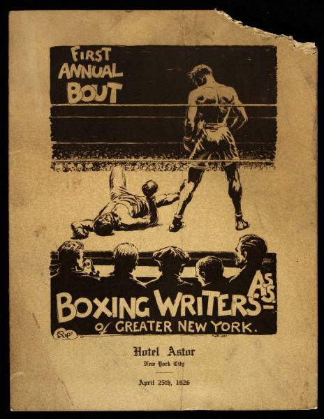1926 First Annual Bout Boxing Writers of Greater New York Fight Program