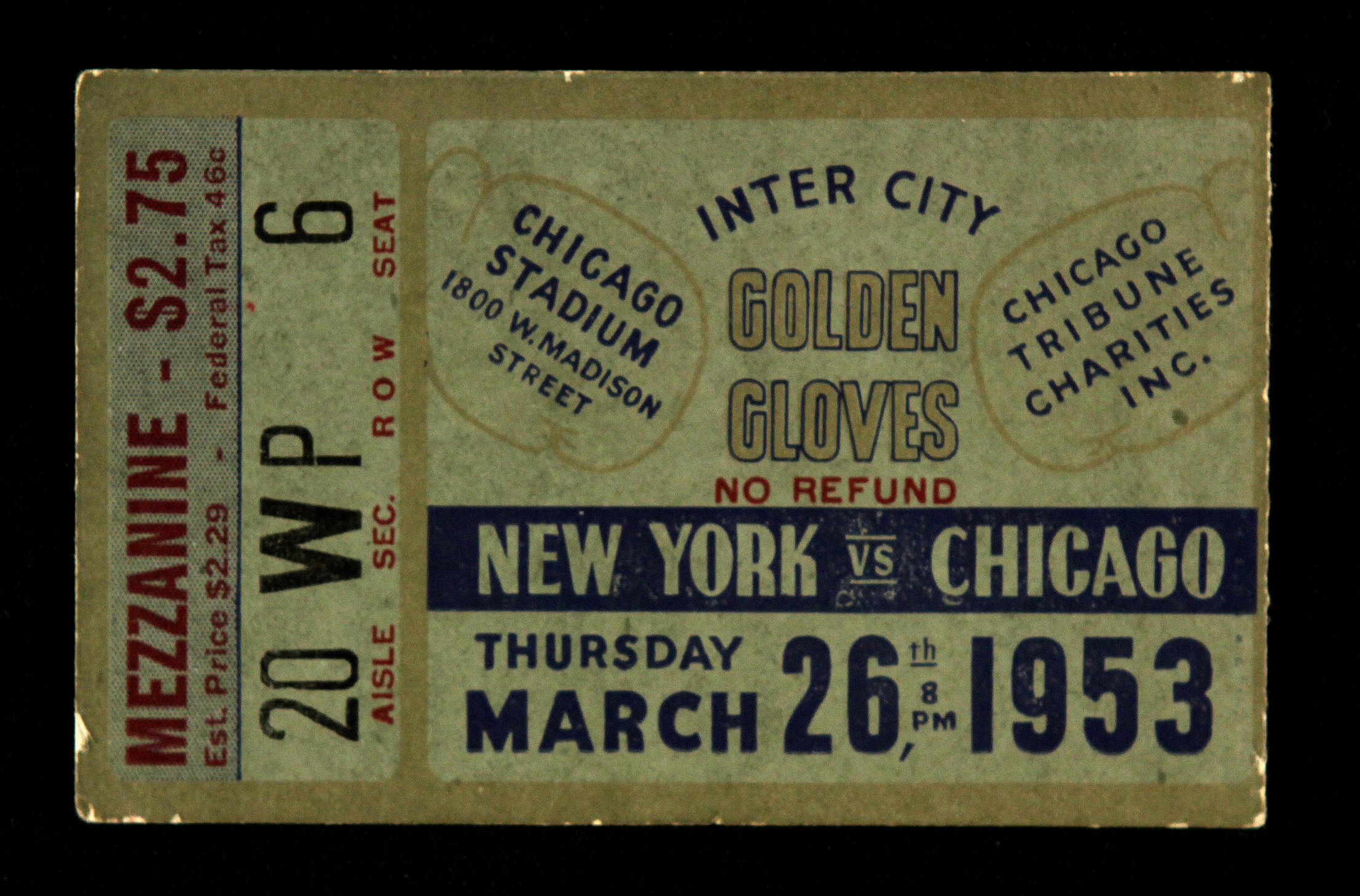 Lot Detail 1953 New York vs. Chicago Inter City Golden Gloves