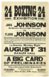 1897-1945 Jack Johnson vs. Floyd Johnson Exhibition 14" x 22"  Poster