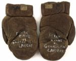 1899 Frank Erne vs. Kid Lavigne Light Heavyweight Bout Fight Worn Gloves (MEARS LOA)