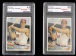 1957 Ted Kluszewski Cincinnati Reds Slabbed Topps Trading Card - Lot of 2