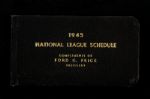 1945 Phil Cavarretta Chicago Cubs Signed  National League Pocket Schedule (JSA)