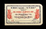 1909 Chicago Cubs West Side Park Stadium Pass w/ Team Photo on Reverse