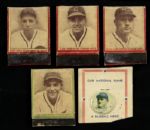 1937 Chicago Cubs Matchbook & Lapel Pin Collection - Lot of 5 w/ Phil Cavarretta, Frank Demaree, Linus Frey & More