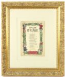 1860 "18 x 20" Framed Happy Land of Canaan Lyric Sheet Sayers and Heenan Version
