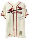 2000s Stan Musial St. Louis Cardinals Signed Mitchell & Ness Cooperstown Collection Jersey (JSA)