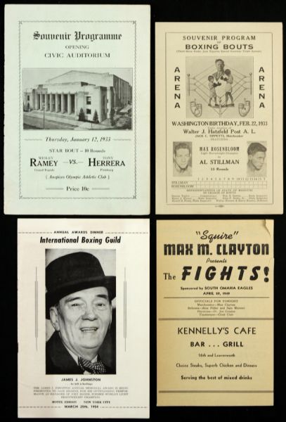 1933-76 Boxing Program & Magazine Collection - Lot of 23 w/ Ezzard Charles, Floyd Patterson & More