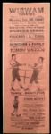 1889 6" x 18" Broadside Tommy Warren vs. Young Huntington Wigwam Theatre