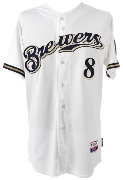 2012 Ryan Braun Milwaukee Brewers Game Worn Home Jersey (MEARS LOA/MLB Hologram)