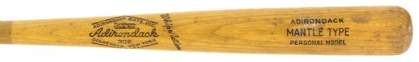 1961-67 Mickey Mantle New York Yankees Adirondack Professional Model Team Index Bat (MEARS LOA)