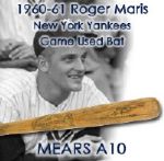 1960 MVP Season (possibly ’61) Roger Maris New York Yankees H&B Louisville Slugger Professional Model Game Used Bat (MEARS A10, Pinetar Application Photo Match)