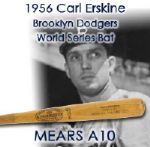 1956 Carl Erskine Brooklyn Dodgers H&B Louisville Slugger World Series Game Used Bat (MEARS A10 / Erskine LOA)